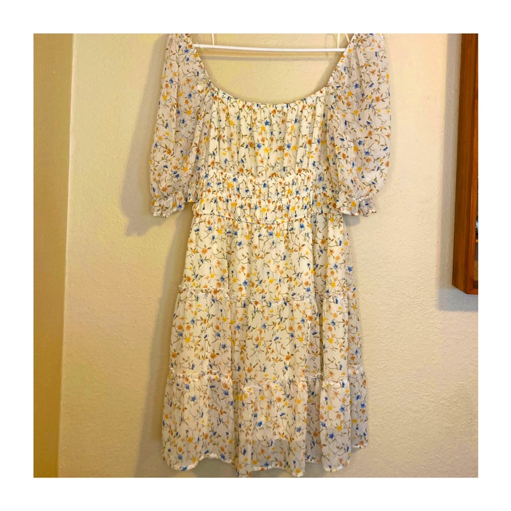 Blue Rain Floral mini summer dress